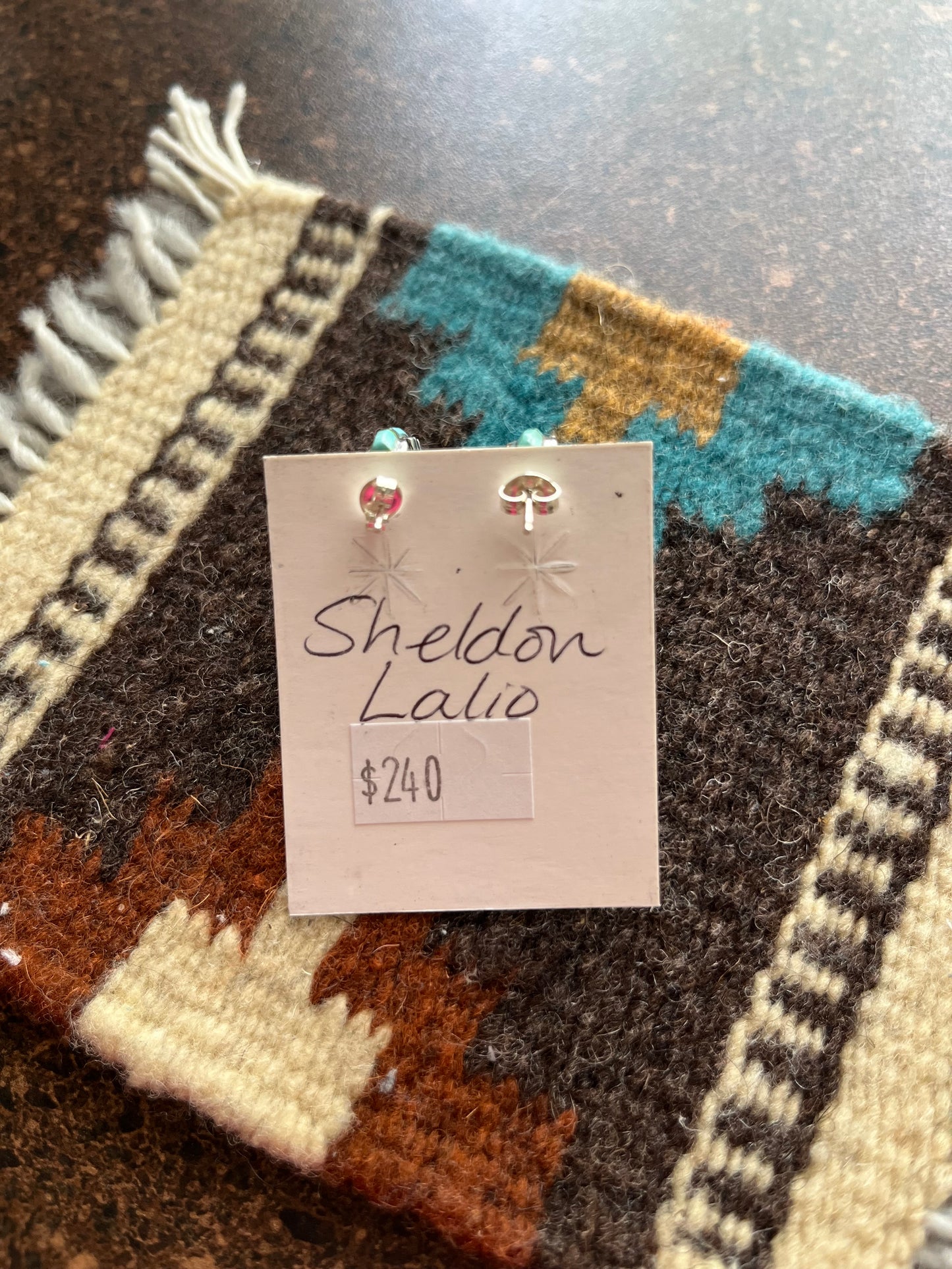 Inlay Turquoise Earrings made by Sheldon Lalio