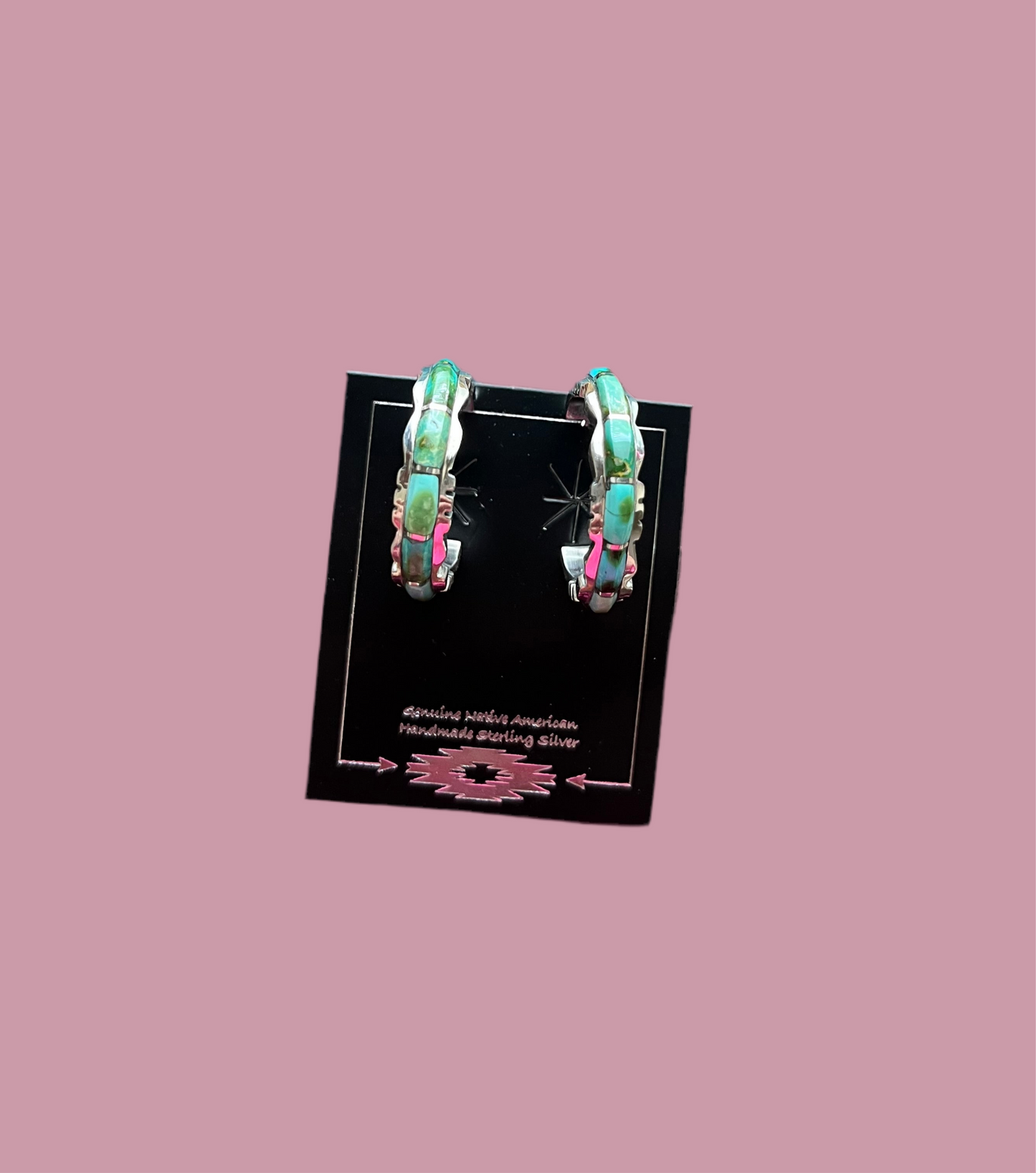 Inlay Turquoise Earrings made by Sheldon Lalio