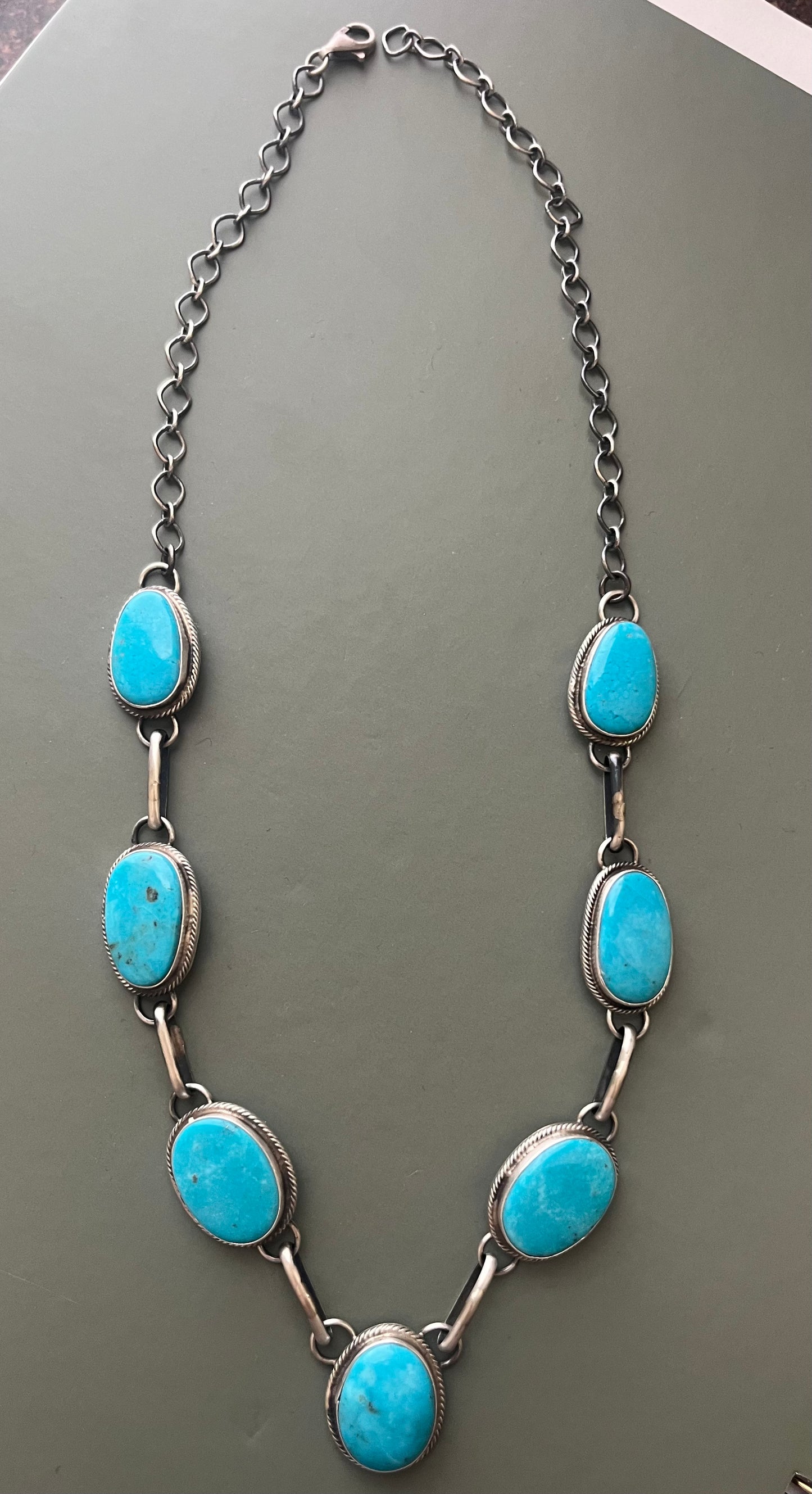 Handmade Turquoise 7 stone 19” Necklace