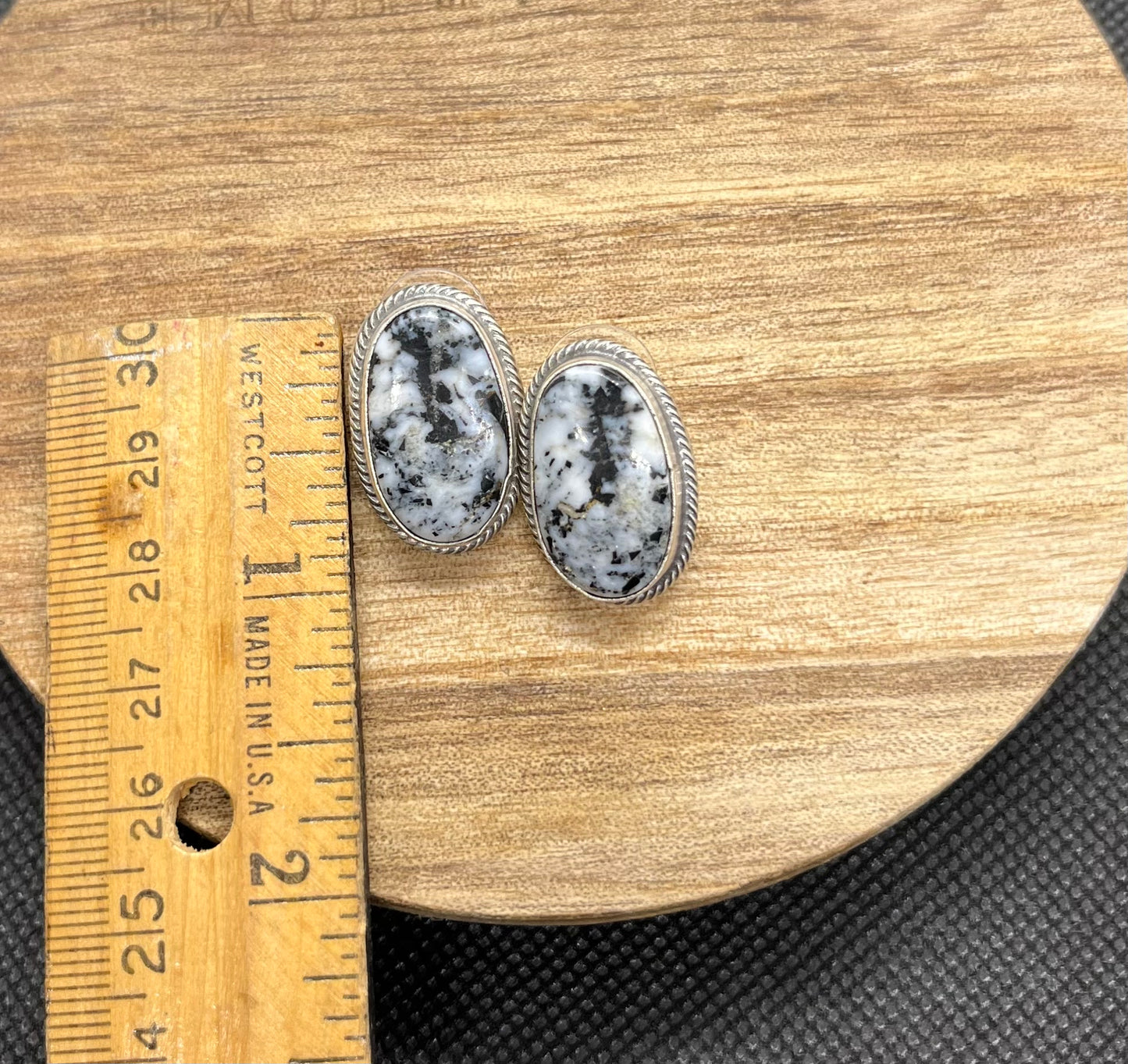 White Buffalo Stud Earring