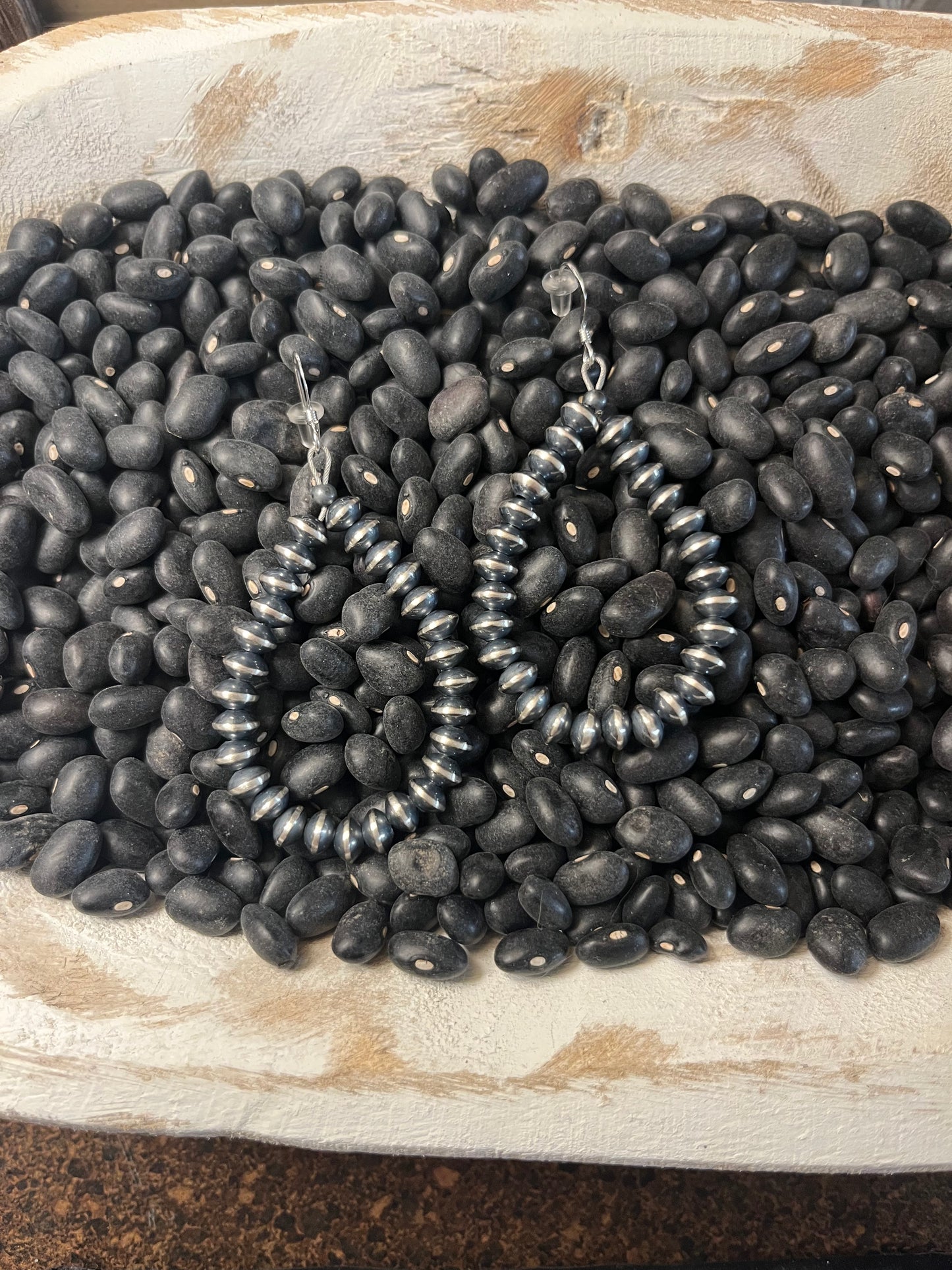 Teardrop Saucer Beaded Earrings 2-1/2"