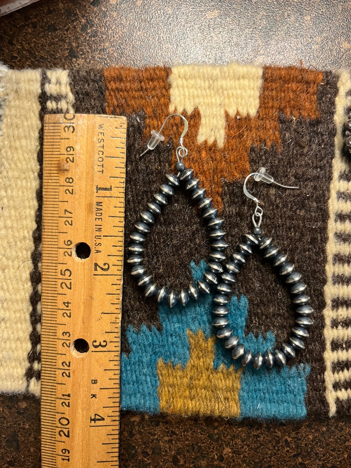 Teardrop Saucer Beaded Earrings 2-1/2"