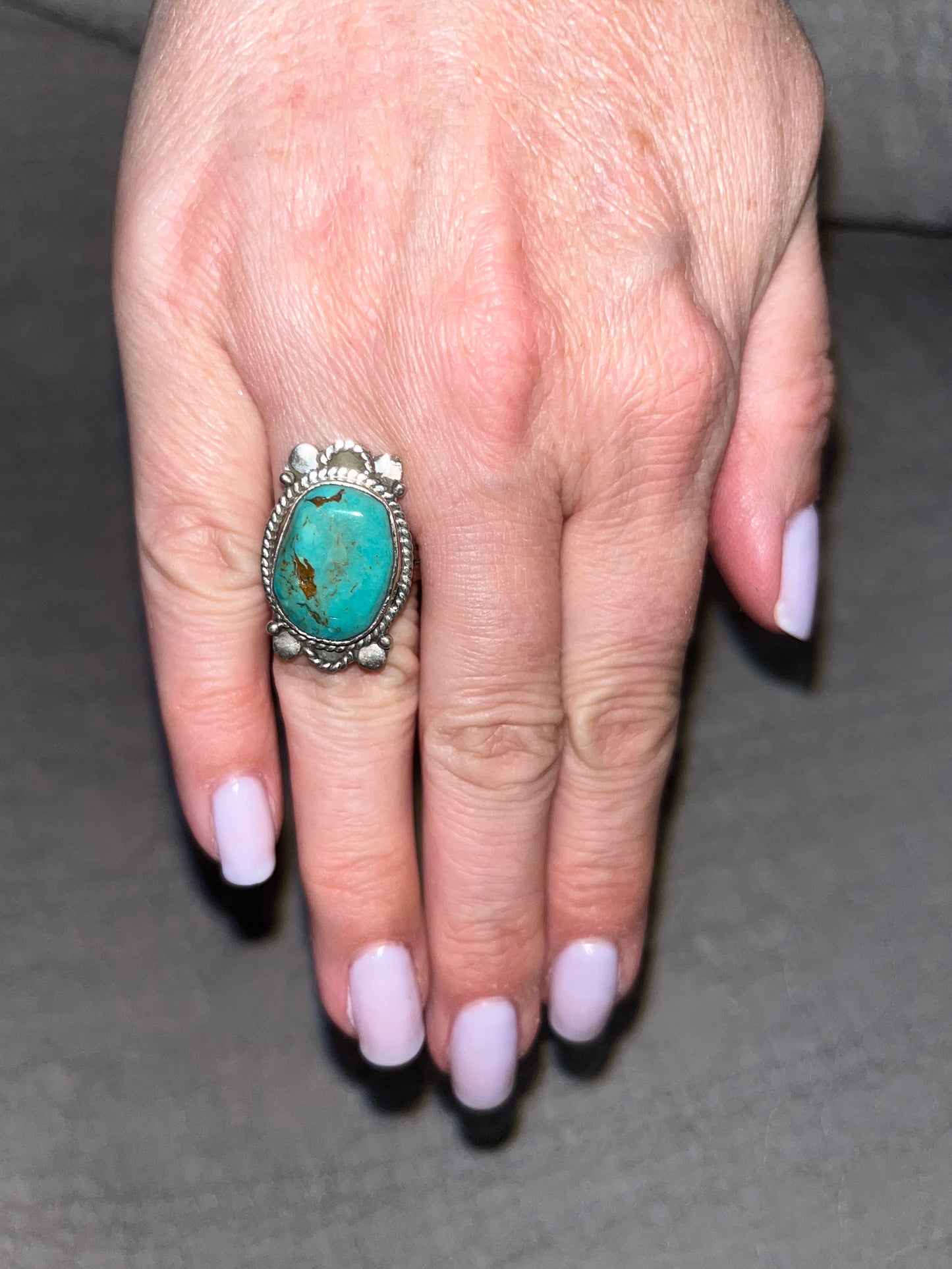 Green Turquoise Ring Size 6.5
