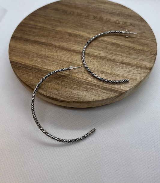 Twisted Wire Hoop Earring 2"