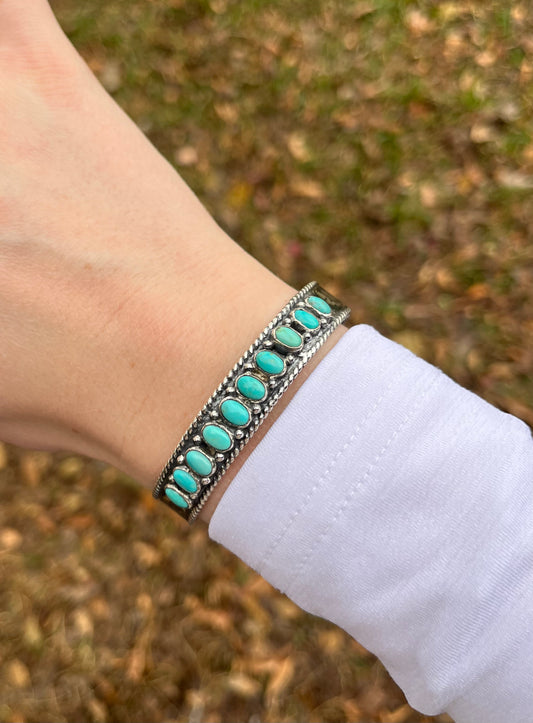 Cuff Bracelet with Turquoise