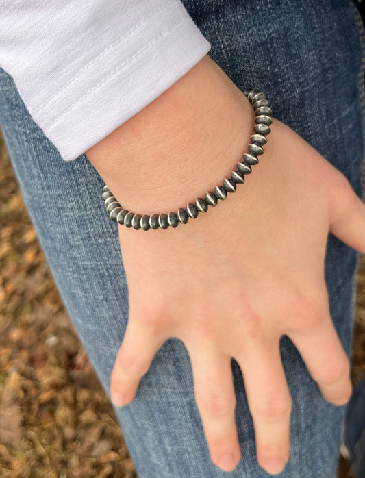 Saucer Beaded Stretch Bracelet