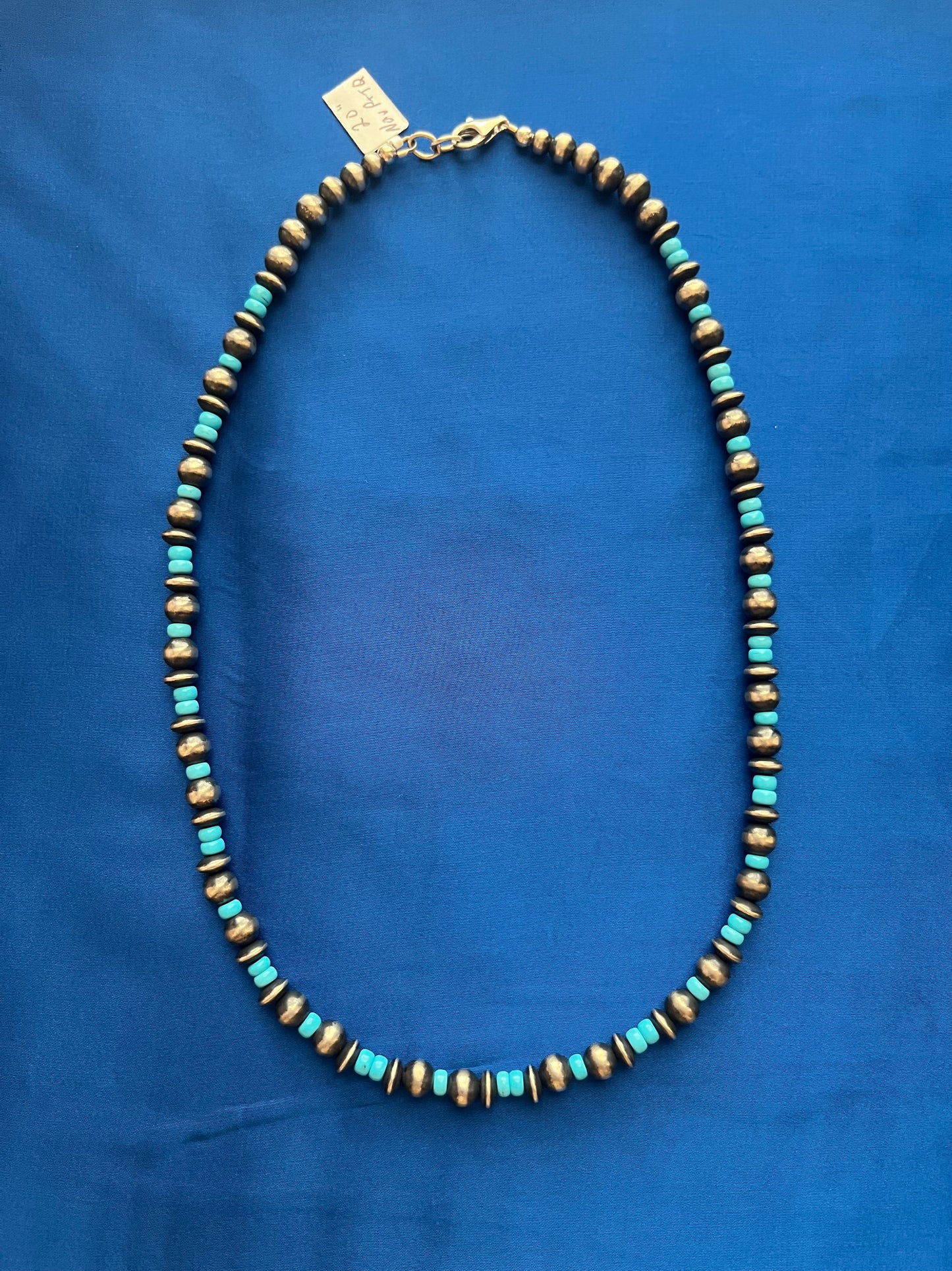 Mixed Bead and Turquoise Navajo Pearl Necklace