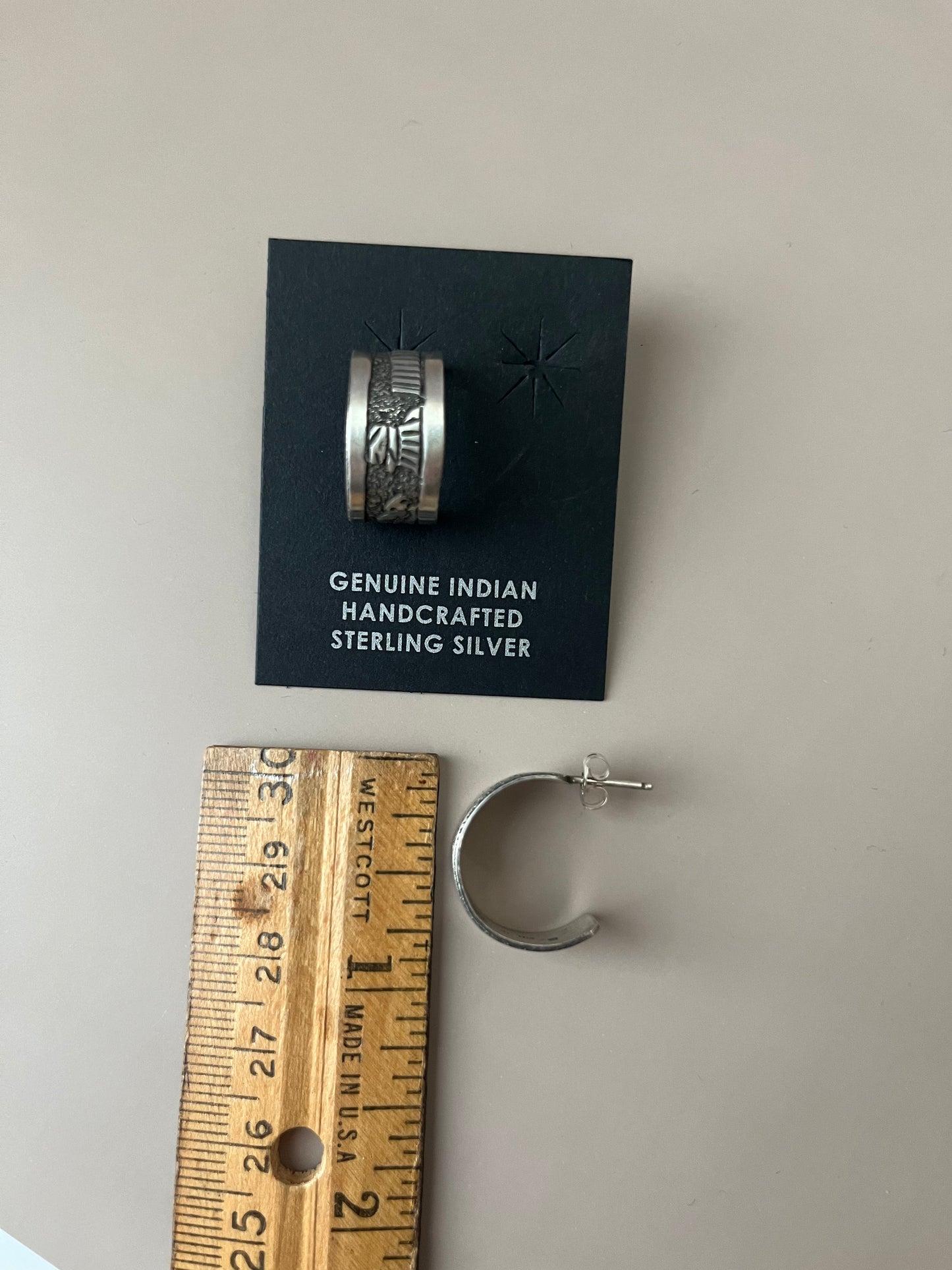 Thick Sterling Silver Stamped Hoops