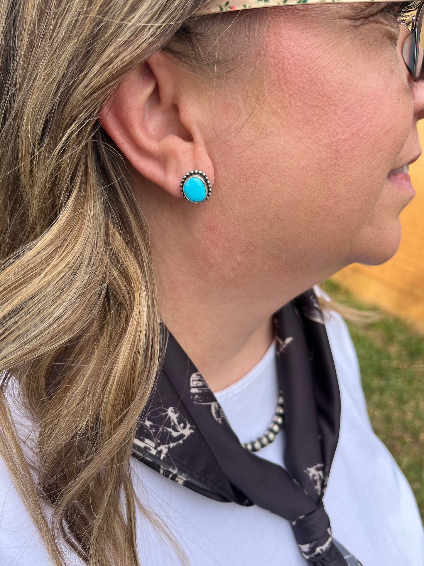 Turquoise Post Back Earrings