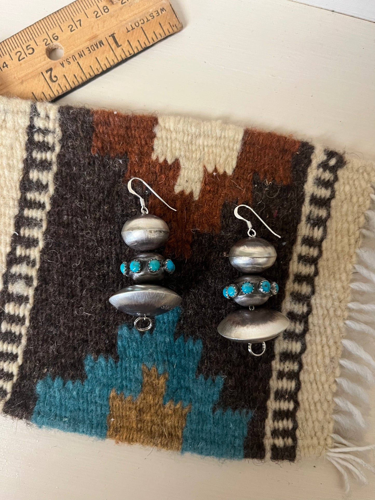 Graduated Handmade Navajo Beads with Turquoise