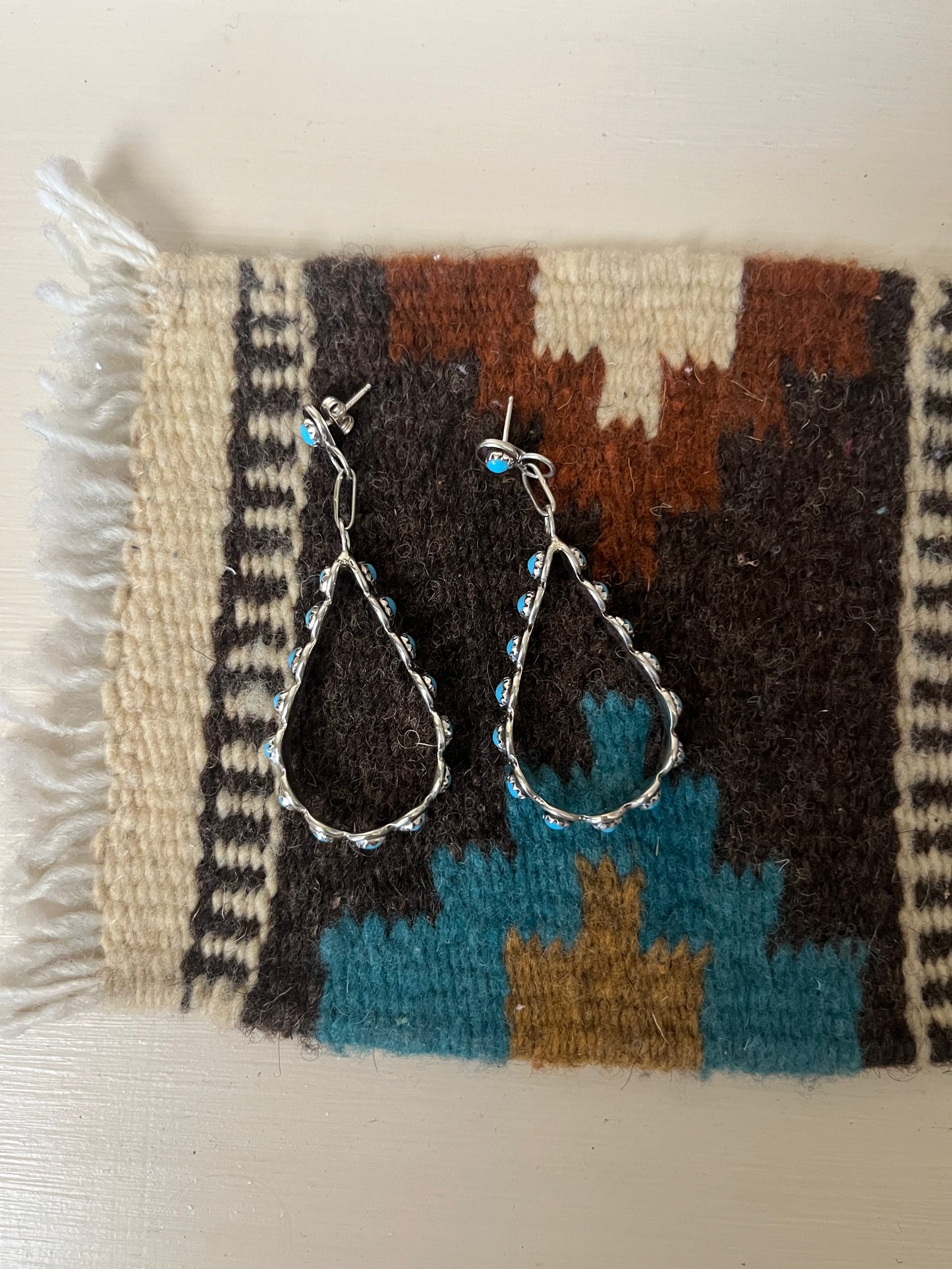 Zuni Snake Eye Teardrop Earrings