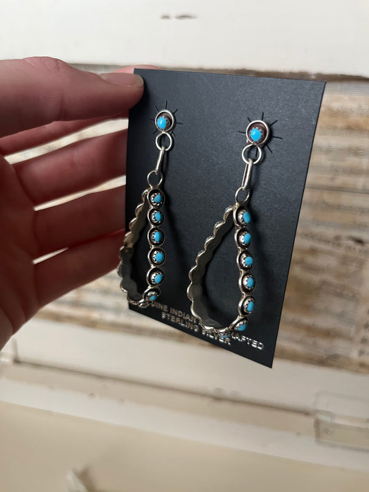 Zuni Snake Eye Teardrop Earrings