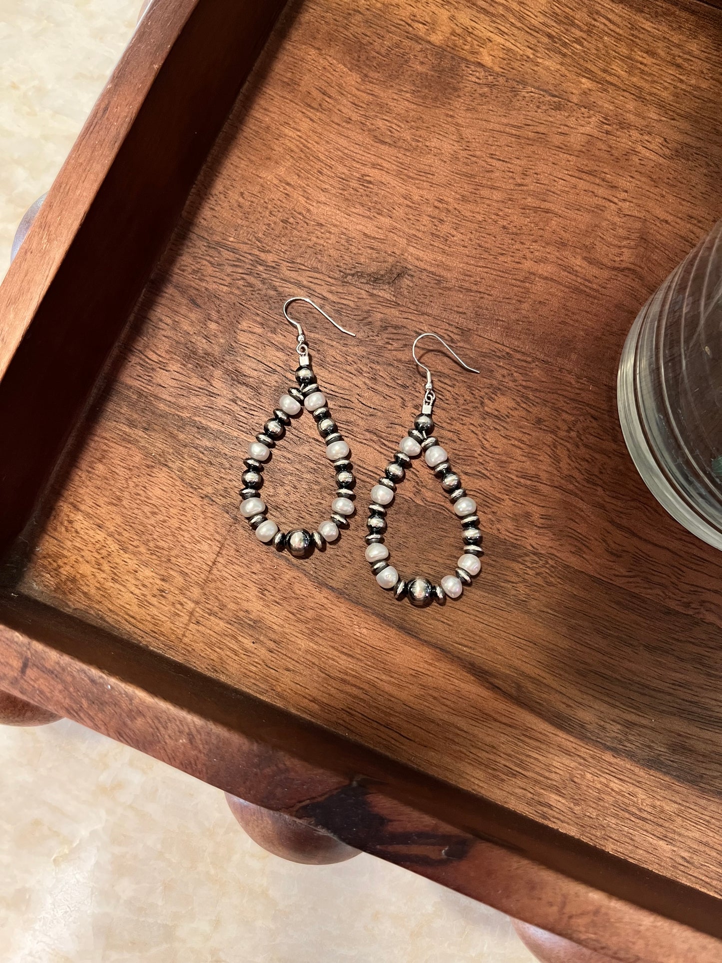 Fresh Water and Navajo Pearl Earrings