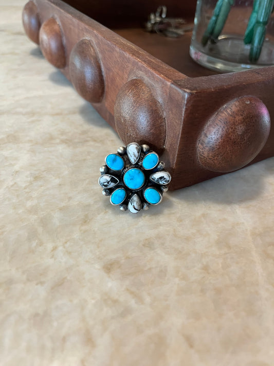 Adjustable White Buffalo and Turquoise