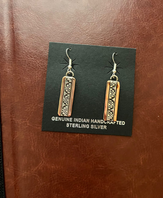 Copper and sterling Silver earrings