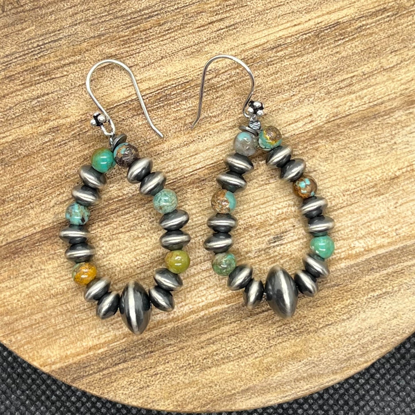 Handmade Turquoise and Navajo Pearl Earring