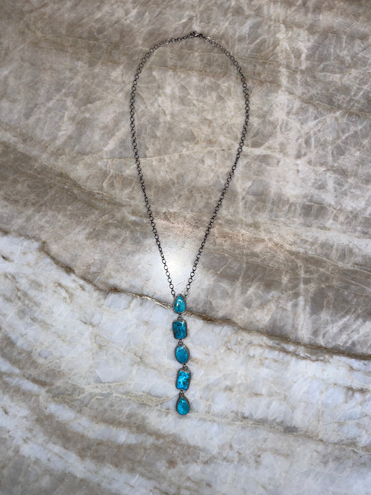 Stamped Lariat Navajo Made Necklace