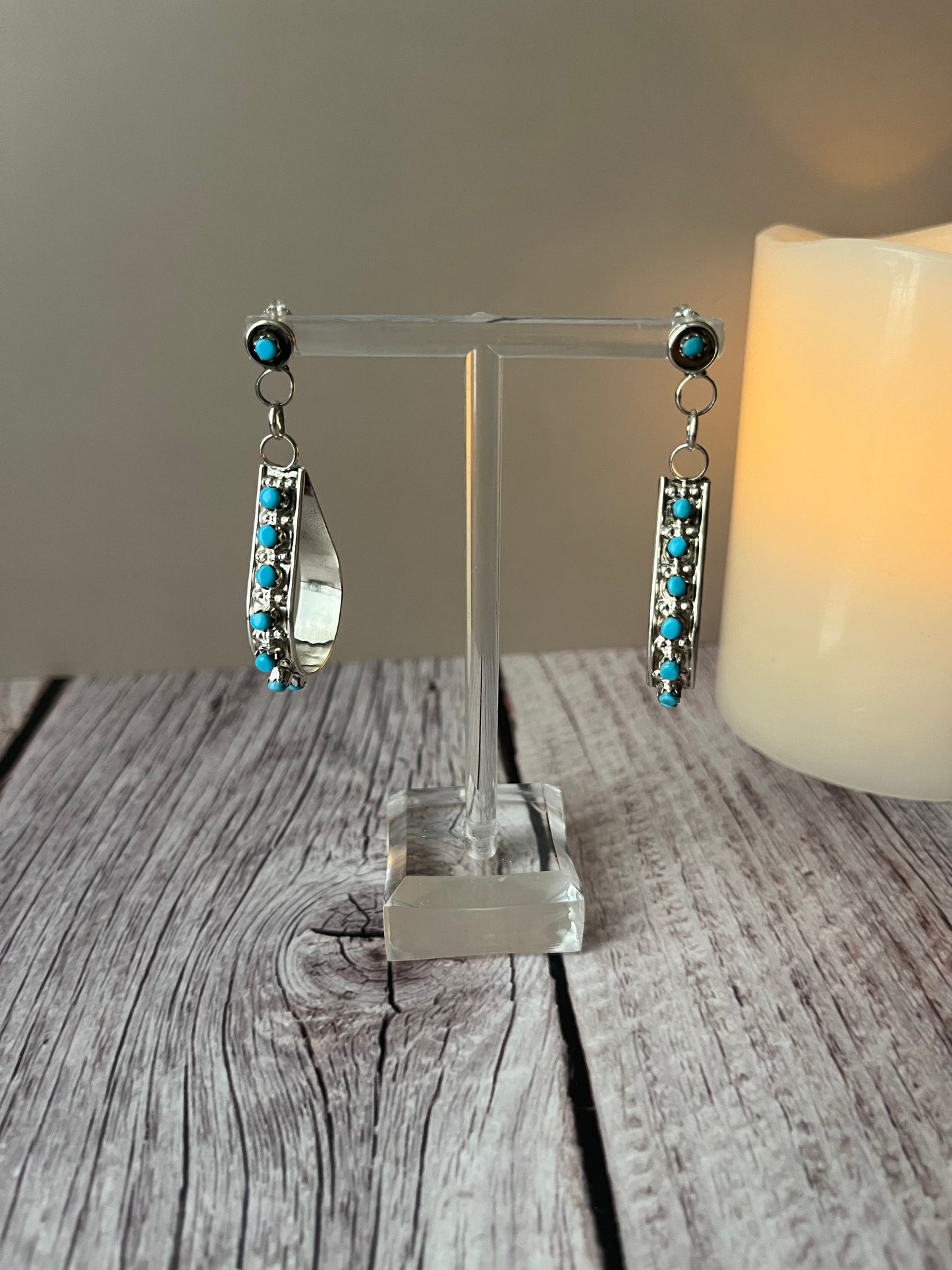 Zuni Snake Eye Teardrop Earrings