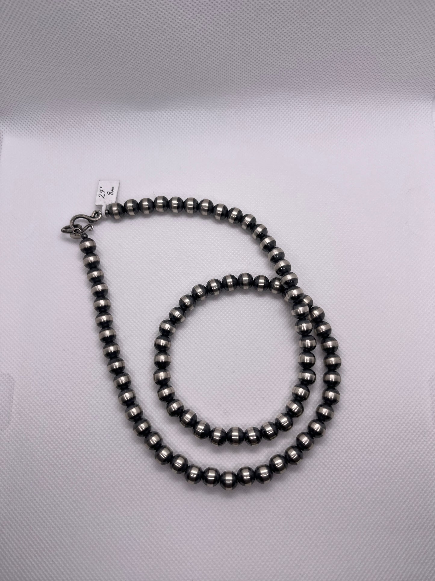 8MM Navajo Pearl Necklace 24"