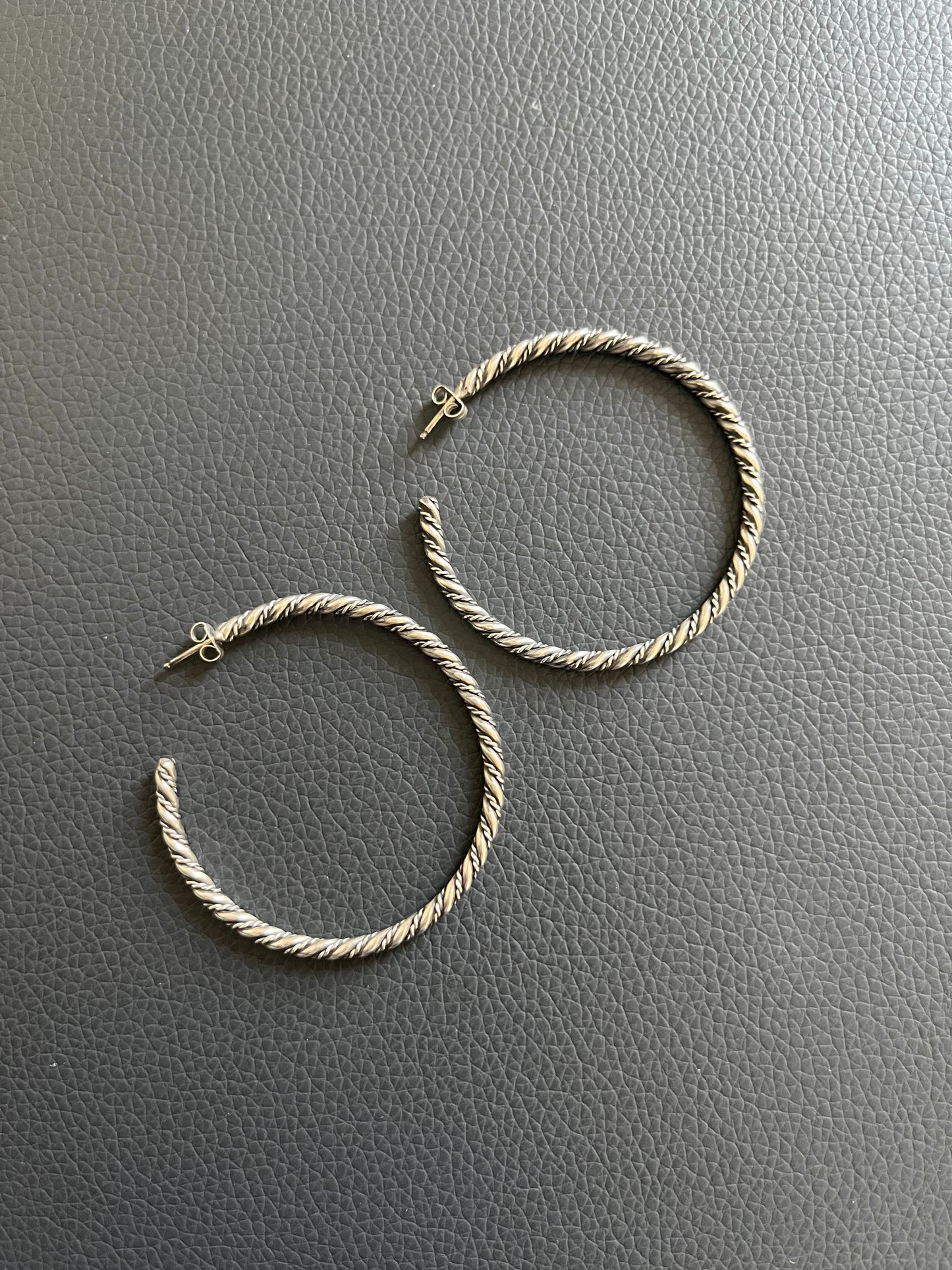 Twisted Wire Hoop Earring 2"