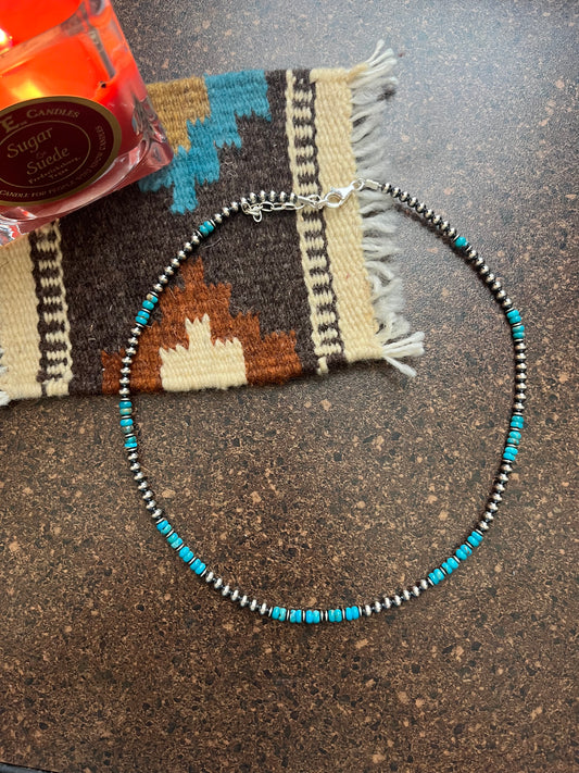 Navajo Pearl and turquoise Necklace
