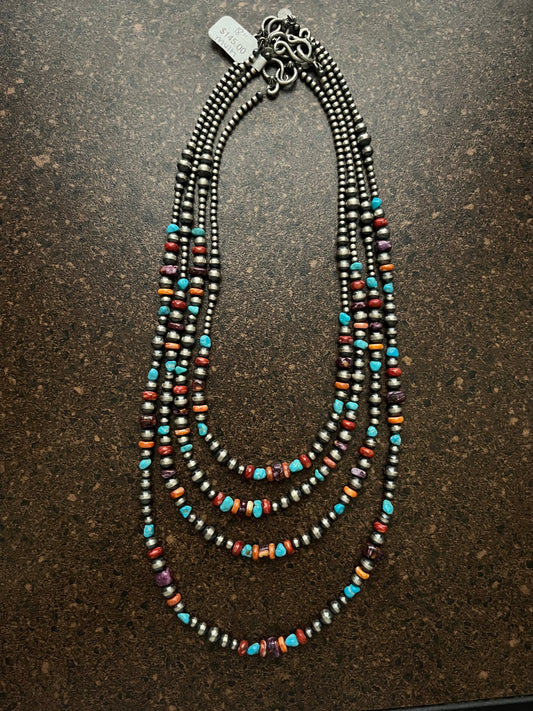Multi color Navajo Pearl Necklace