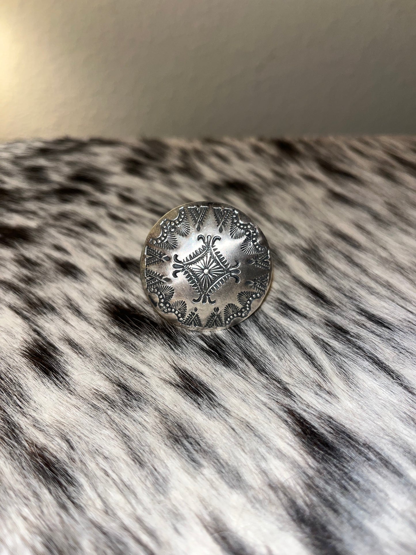 Sterling Silver Adjustable Concho Ring