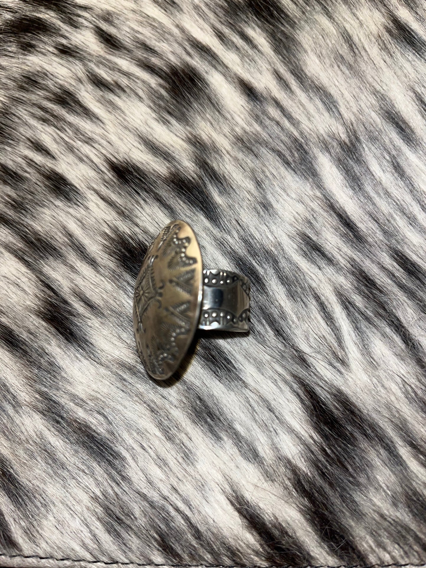 Sterling Silver Adjustable Concho Ring