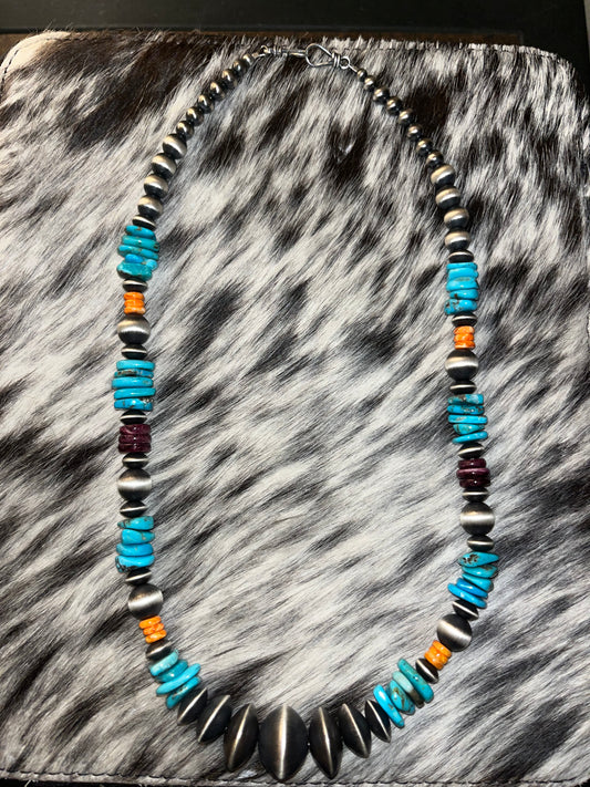 Handmade Big Beaded Navajo Pearl Necklace