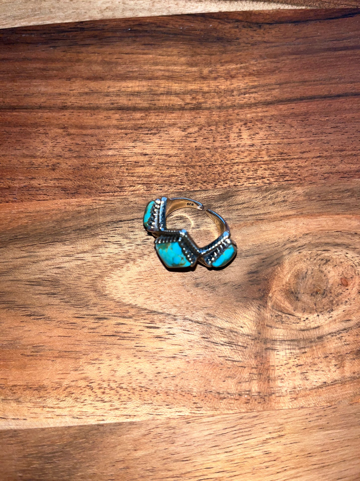 Turquoise Diamond Shaped Adjustable Ring