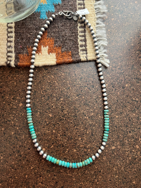 Navajo Pearl and Turquoise Necklace