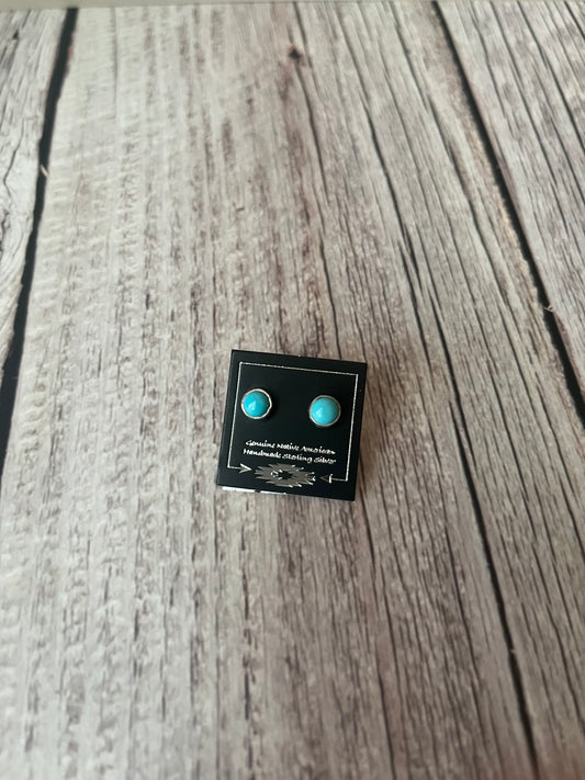 Small Round Stud Turquoise Earring